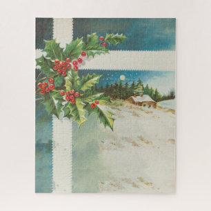 Weihnachtslandschaft Holly Snow Winter Puzzle
