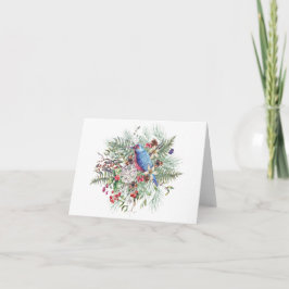 Weihnachtslandschaft Illustration mit Vogel & Berr Karte
