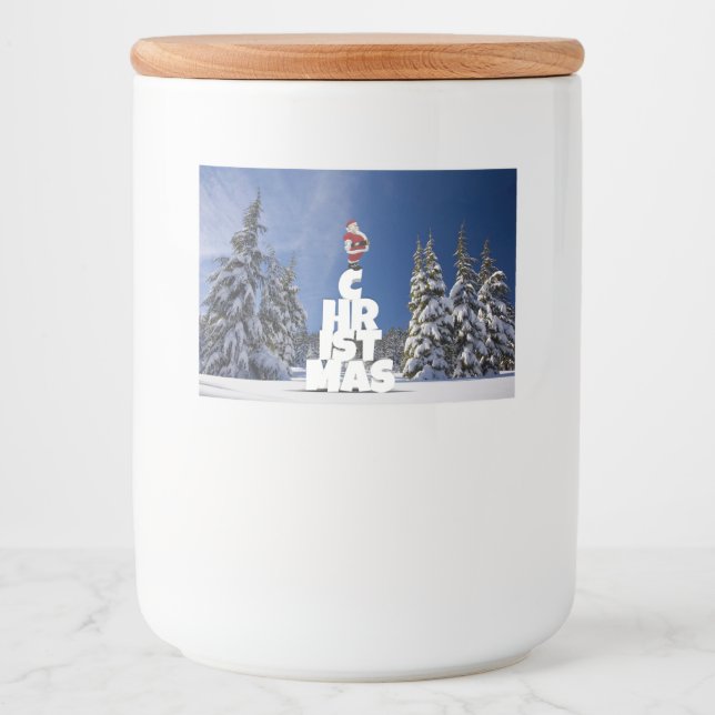 Weihnachtslandschaft Lebensmitteletikett (Vorderseite)