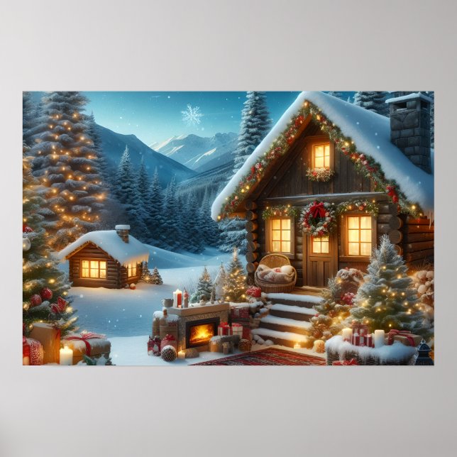 Weihnachtslandschaft Poster (Vorne)