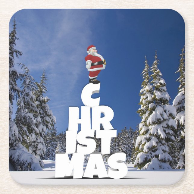 Weihnachtslandschaft Rechteckiger Pappuntersetzer (Vorderseite)