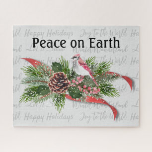 Weihnachtslandschaft   Roter Kardinal Puzzle