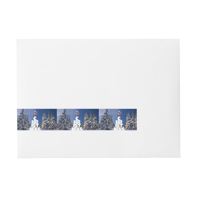 Weihnachtslandschaft Rundum-Adressaufkleber (Vorderseite)