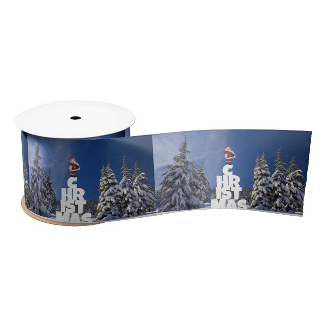 Weihnachtslandschaft Satinband (Spule)