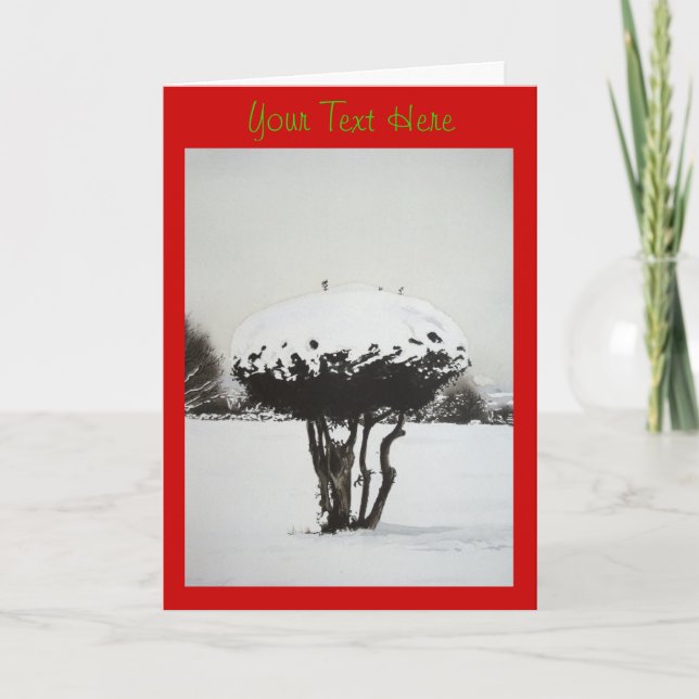 Weihnachtslandschaft - Schneekunst Feiertagskarte (Vorderseite)