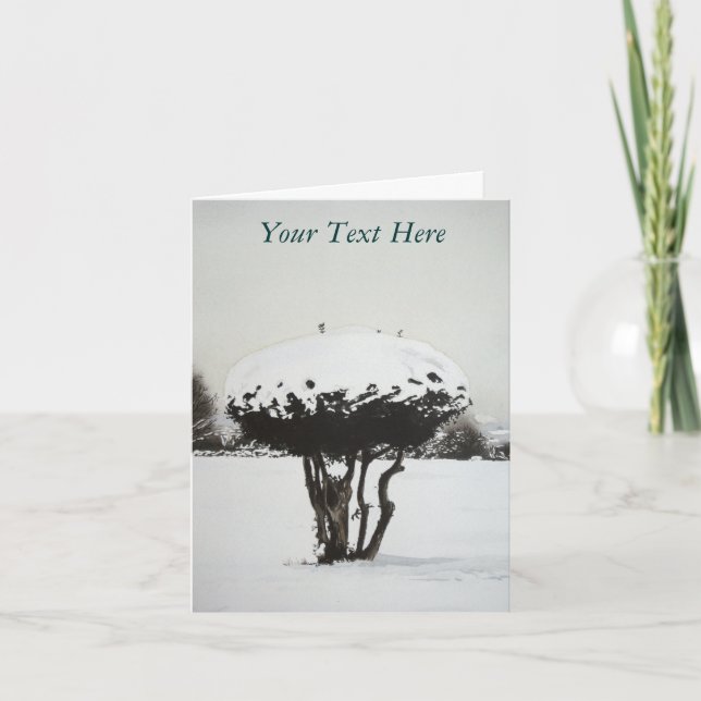 Weihnachtslandschaft - Schneekunst Feiertagskarte (Vorderseite)