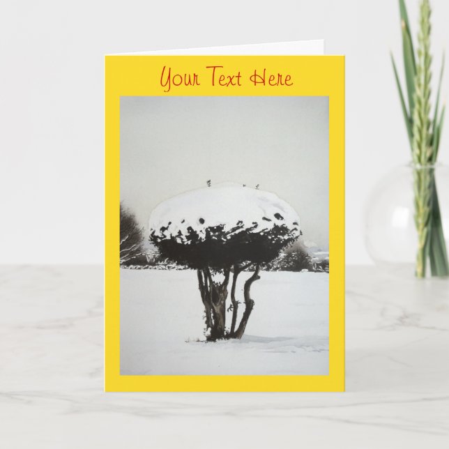 Weihnachtslandschaft - Schneekunst Feiertagskarte (Vorderseite)