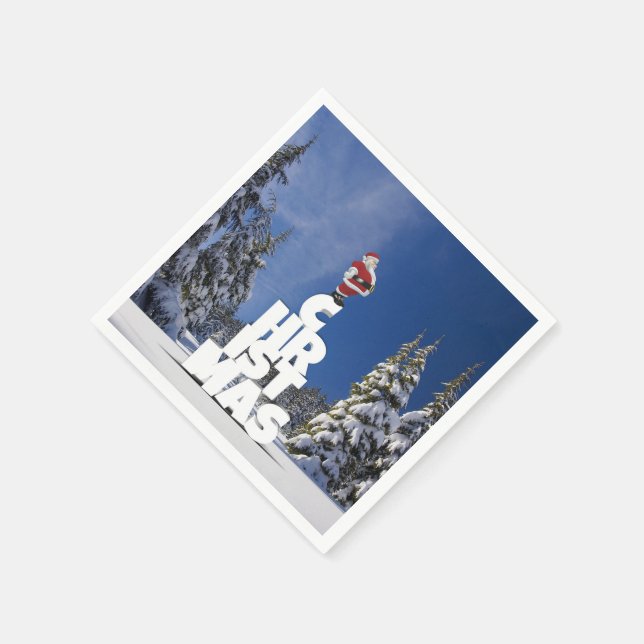Weihnachtslandschaft Serviette (Ecke)