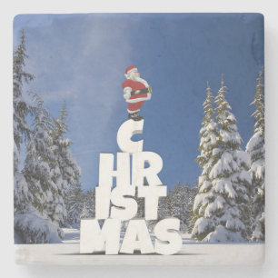 Weihnachtslandschaft Steinuntersetzer