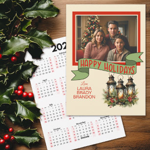 Weihnachtslanterns Fotokartenkalender Feiertagskarte