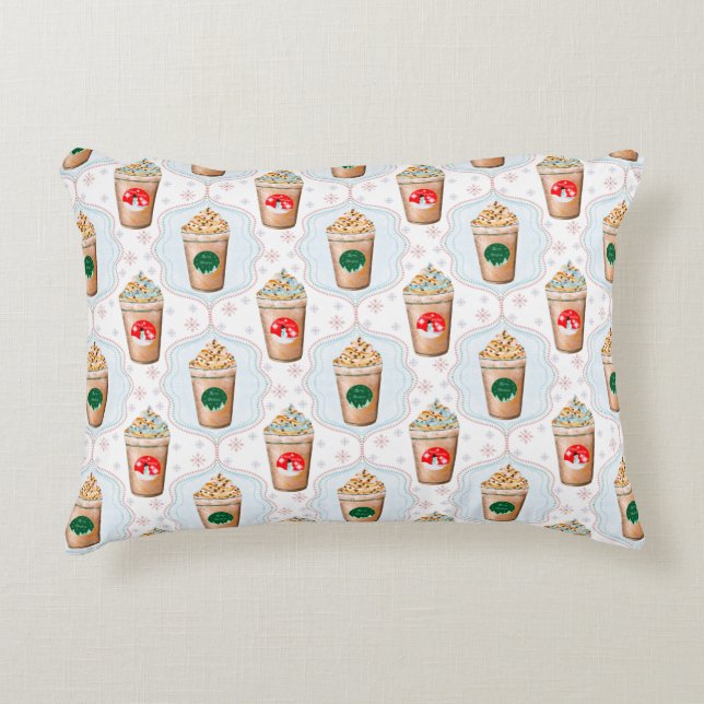 Weihnachtslatte Ogee Snowflake Muster Dekokissen (Vorderseite)