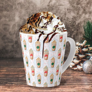 Weihnachtslatte Ogee Snowflake Muster Milchtasse
