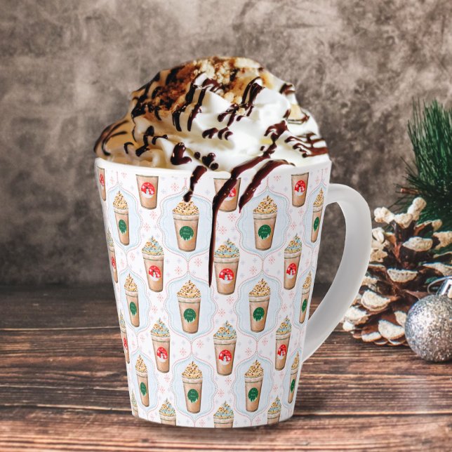 Weihnachtslatte Ogee Snowflake Muster Milchtasse (Von Creator hochgeladen)