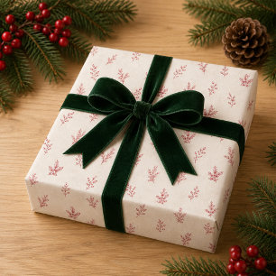 Weihnachtslaub Elegantes rotes Grün Weihnachten Geschenkpapier