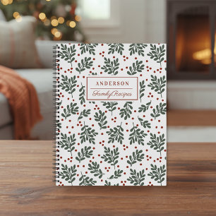 Weihnachtslaub-Familienrezept Notizbuch