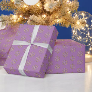 Weihnachtslavendel-Schneeflocken-Muster elegant Geschenkpapier