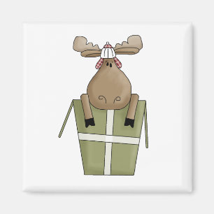 Weihnachtslebewesen · Elche u. Geschenkboxen Magnet