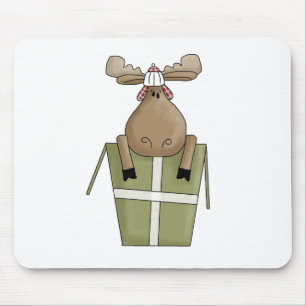 Weihnachtslebewesen · Elche u. Geschenkboxen Mousepad