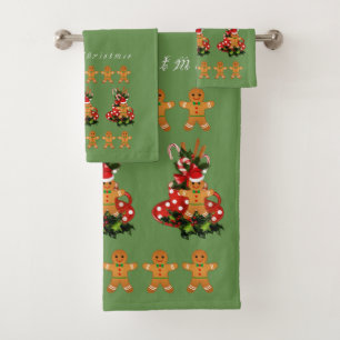 Weihnachtslebkuchen Badhandtuch Set