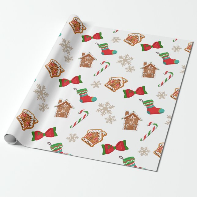 Weihnachtslebkuchen Geschenkpapier (Ungerollt)