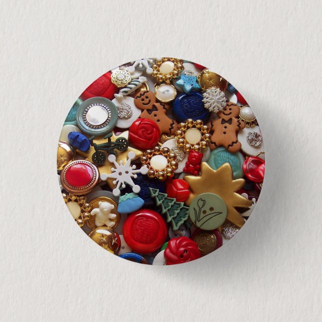 Weihnachtslebkuchen-Mann-Knöpfe Button (Vorderseite)