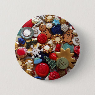 Weihnachtslebkuchen-Mann-Knöpfe Button