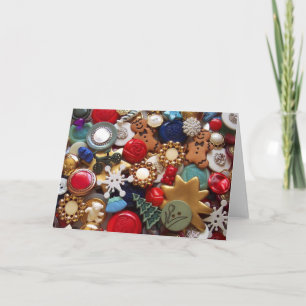 Weihnachtslebkuchen-Mann-Knöpfe Feiertagskarte