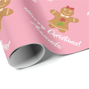 Weihnachtslebkuchen-Mann-Packpapier Geschenkpapier