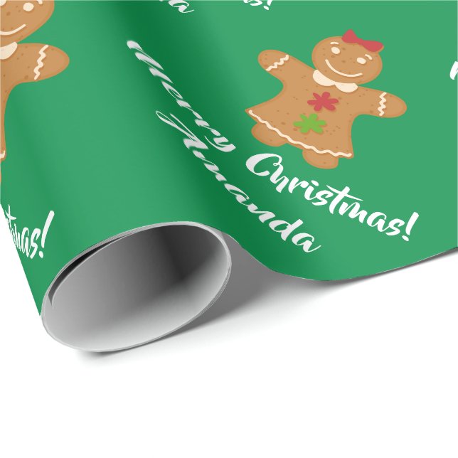 Weihnachtslebkuchen-Mann-Packpapier Geschenkpapier (Rolleneckpunkt)