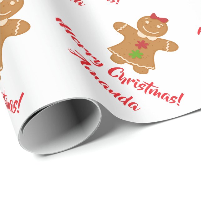 Weihnachtslebkuchen-Mann-Packpapier Geschenkpapier (Rolleneckpunkt)