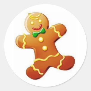 Weihnachtslebkuchen-Mann Runder Aufkleber