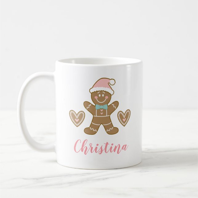 Weihnachtslebkuchen-Mann-Tasse Kaffeetasse (Links)