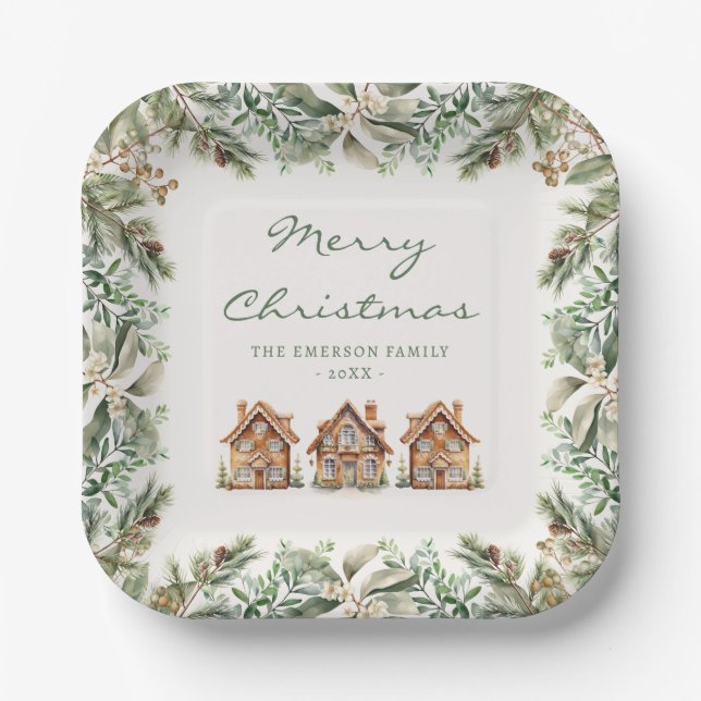 Weihnachtslebkuchen Pappteller (Vorderseite)