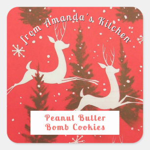 Weihnachtsleckereien Kekse aus der Küche von Quadratischer Aufkleber