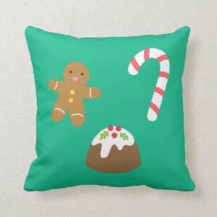 Weihnachtsleckereien, Lebkuchenmann, Süßigkeiten,  Kissen