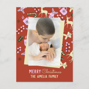 Weihnachtsleckereien Urlaub Festliche Familienfoto Postkarte