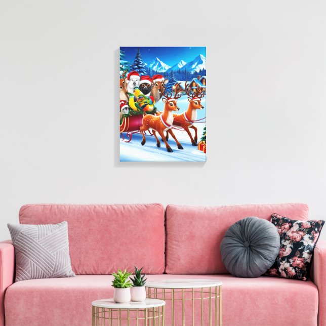 Weihnachtsleder Leinwand Art 12" x 16" (Insitu (Wohnzimmer))