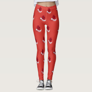 Weihnachtslehre mit rotem Muster Leggings