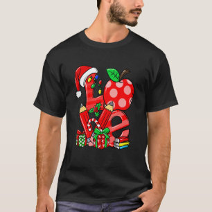 Weihnachtslehrer Bleistift Santa Hut Ich liebe Leh T-Shirt