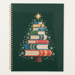 Weihnachtslehrer Bücher Baum Xmas Leseferien Planer