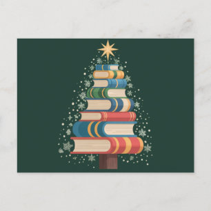 Weihnachtslehrer Bücher Tree Xmas Reading Holiday Feiertagspostkarte