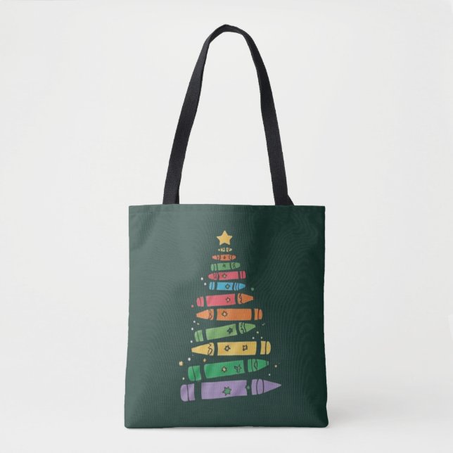 Weihnachtslehrer Crayon Tree Niedliche Weihnachtsb (Vorderseite)