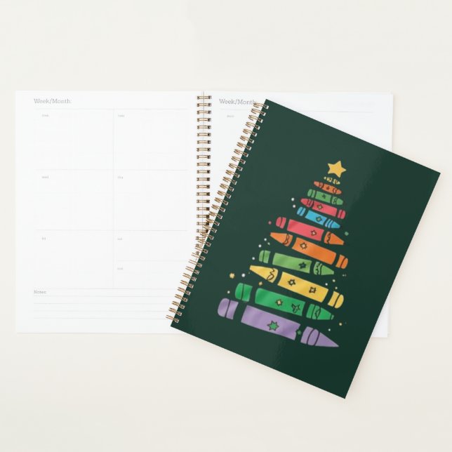 Weihnachtslehrer Crayon Tree Niedliche Weihnachtsb Planer (Anzeige)