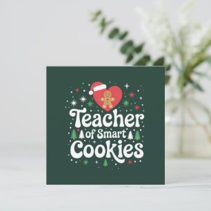 Weihnachtslehrer der intelligenten Cookies Feiertagskarte