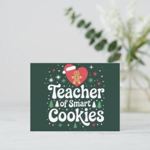 Weihnachtslehrer der schlauen Cookies Feiertagspostkarte