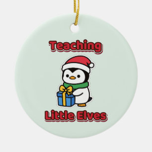 Weihnachtslehrer für kleine Elfen Keramik Ornament