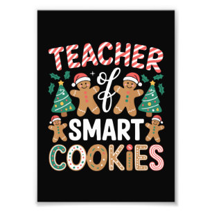 Weihnachtslehrer für kluge Kekse Lebkuchen Fotodruck