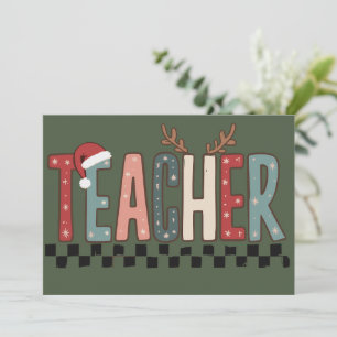 Weihnachtslehrer Geschenk für Lehrer Winterurlaub Feiertagskarte