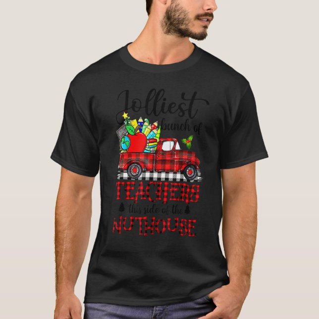 Weihnachtslehrer Jolliest Lehrer T-Shirt (Vorderseite)
