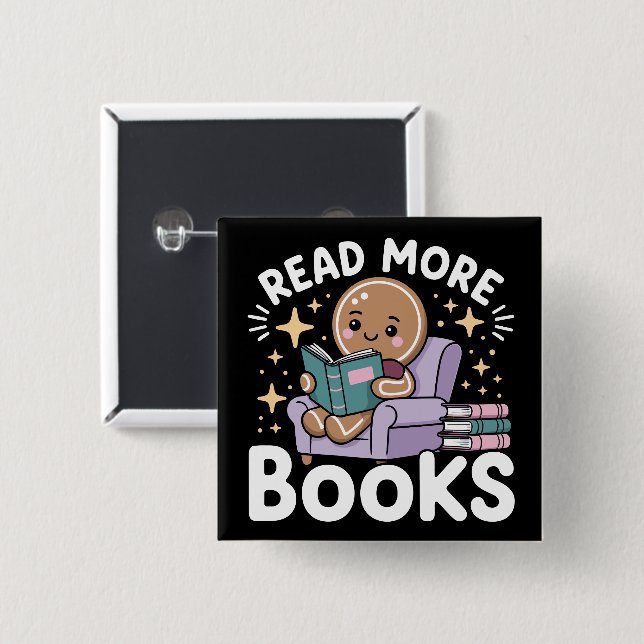 Weihnachtslehrer Lesen Sie mehr Bücher Funny Button (Vorne & Hinten)